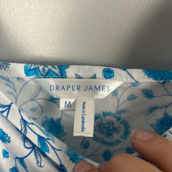 Draper James Flutter Ruffle Strap Midi Dress Blue Floral Paisley Cottagecore med - Picture 5 of 7